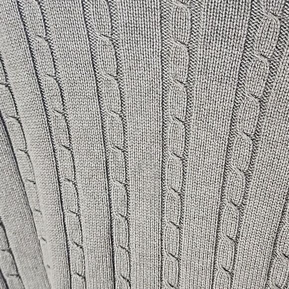 Vintage IZOD 100%Cotton Fisherman Core Cableknit Olive Green Men's Sweater L - Picture 6 of 7